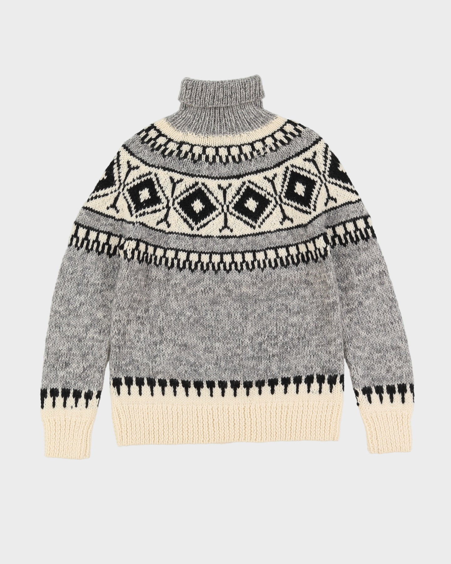 Moncler Grey Knitted Roll Neck Jumper - S