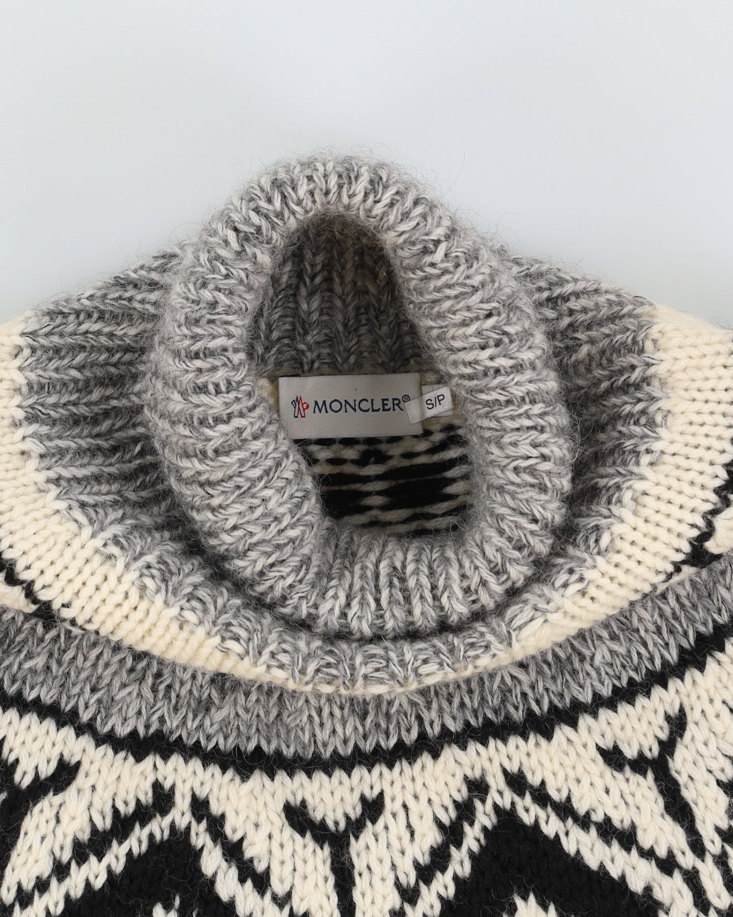Moncler Grey Knitted Roll Neck Jumper - S
