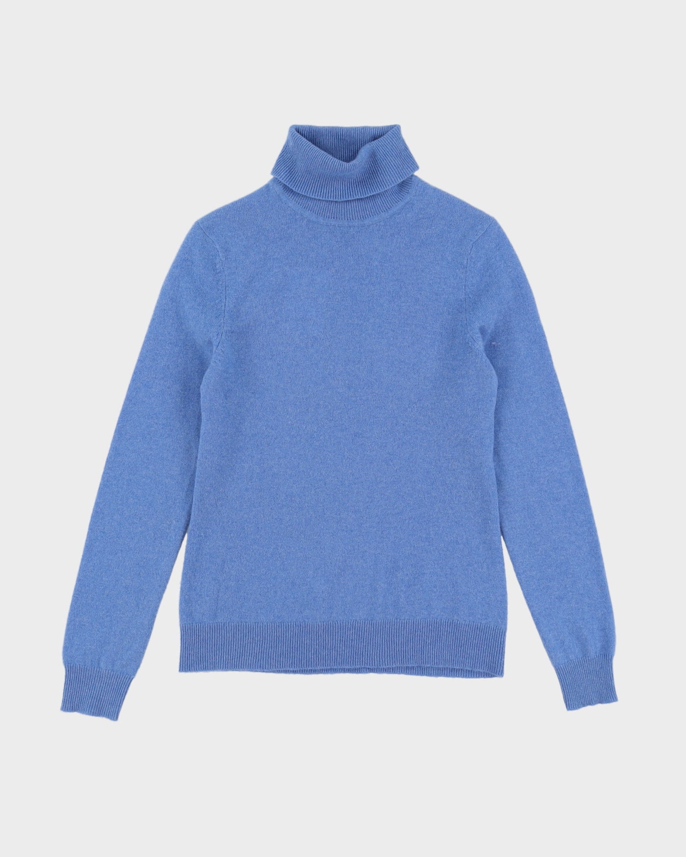 Lord And Taylor Blue Roll Neck Cashmere Jumper - XS
