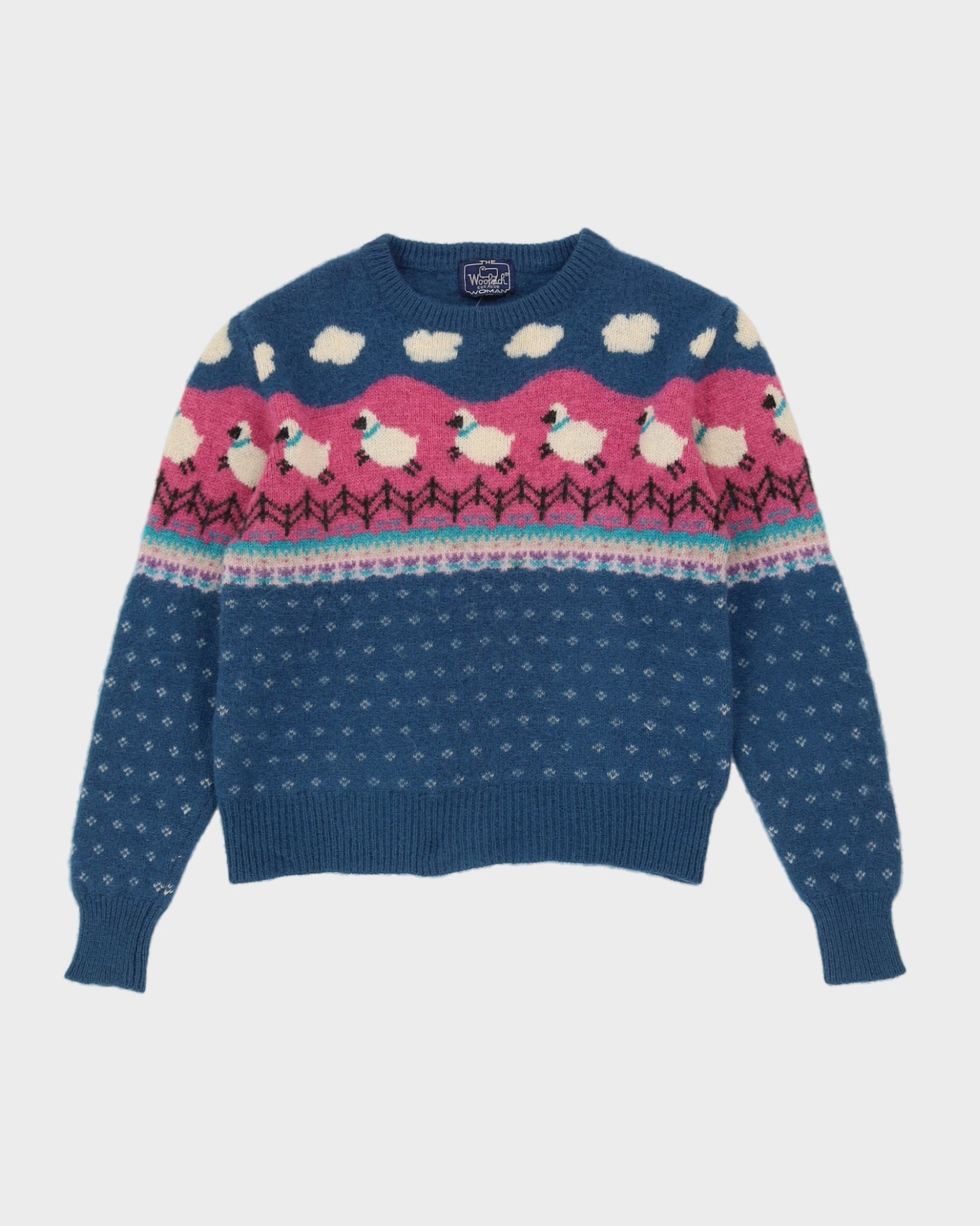 Woolrich Blue Patterned Knitted Jumper - S