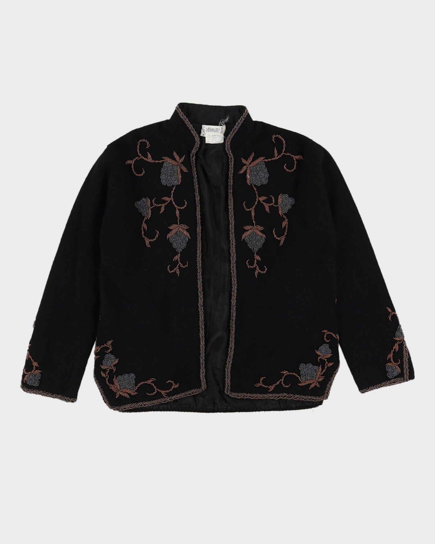 Black Sequin Detailed Knitted Cardigan - S