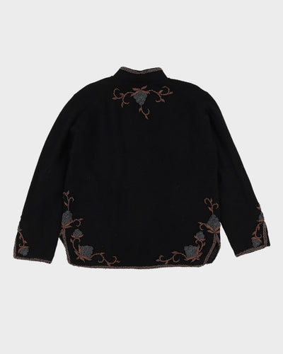Black Sequin Detailed Knitted Cardigan - S