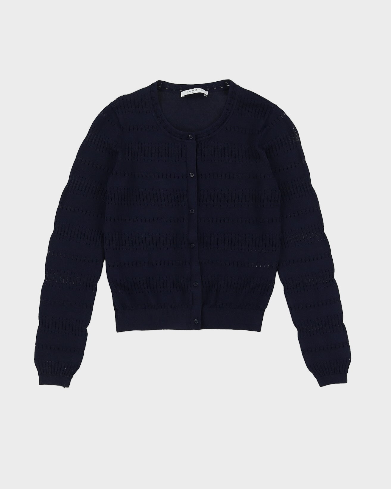 Sandro Paris Blue Lace Knitted Cardigan - XXS