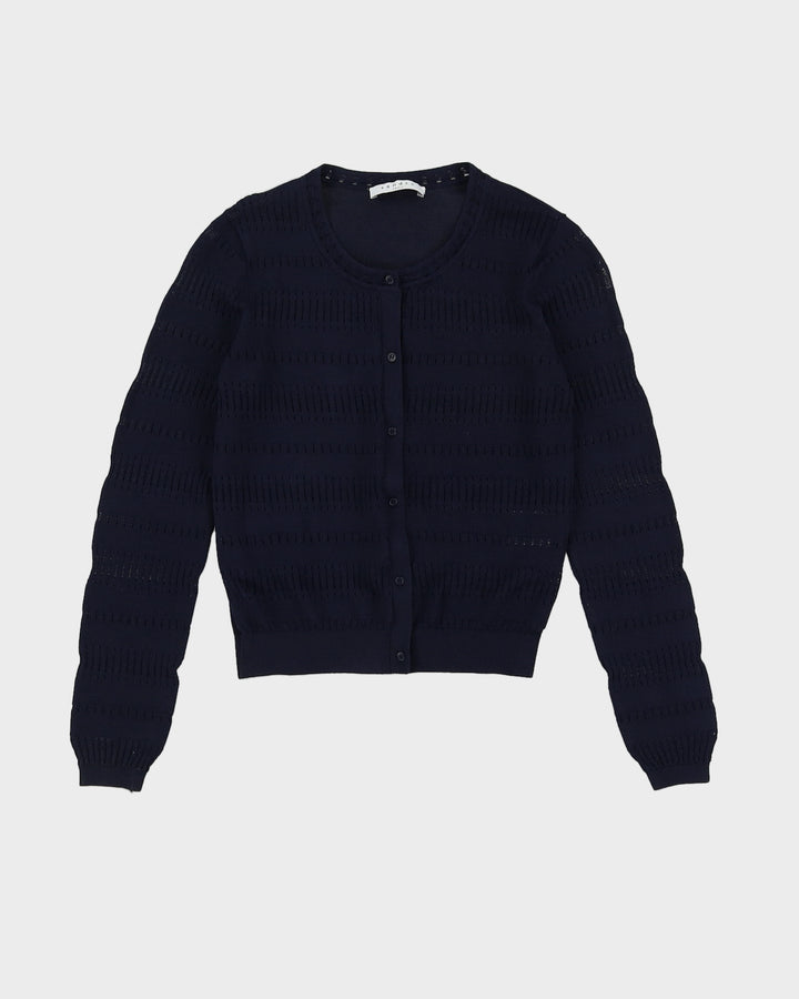 Sandro Paris Blue Lace Knitted Cardigan - XXS