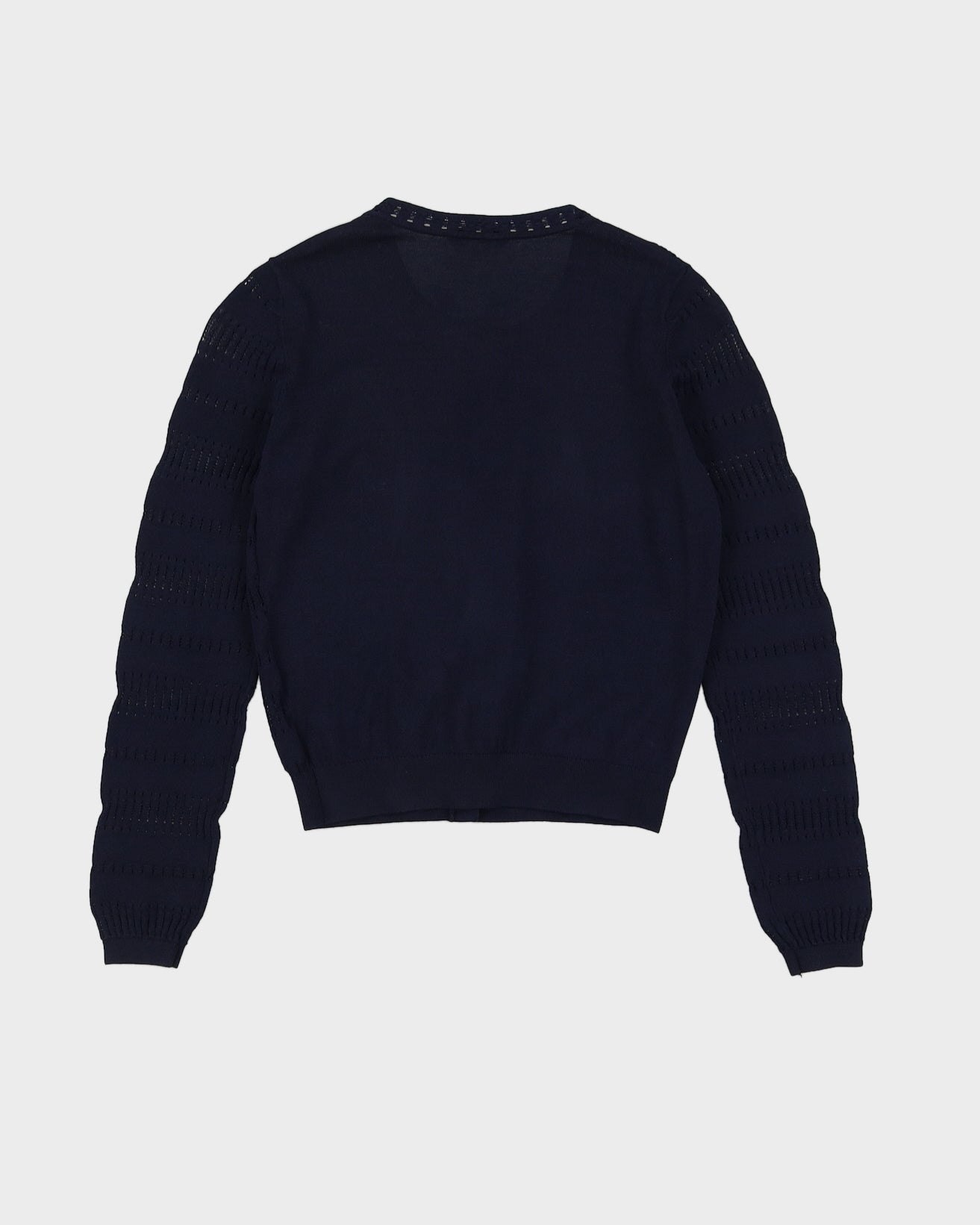 Sandro Paris Blue Lace Knitted Cardigan - XXS