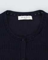 Sandro Paris Blue Lace Knitted Cardigan - XXS
