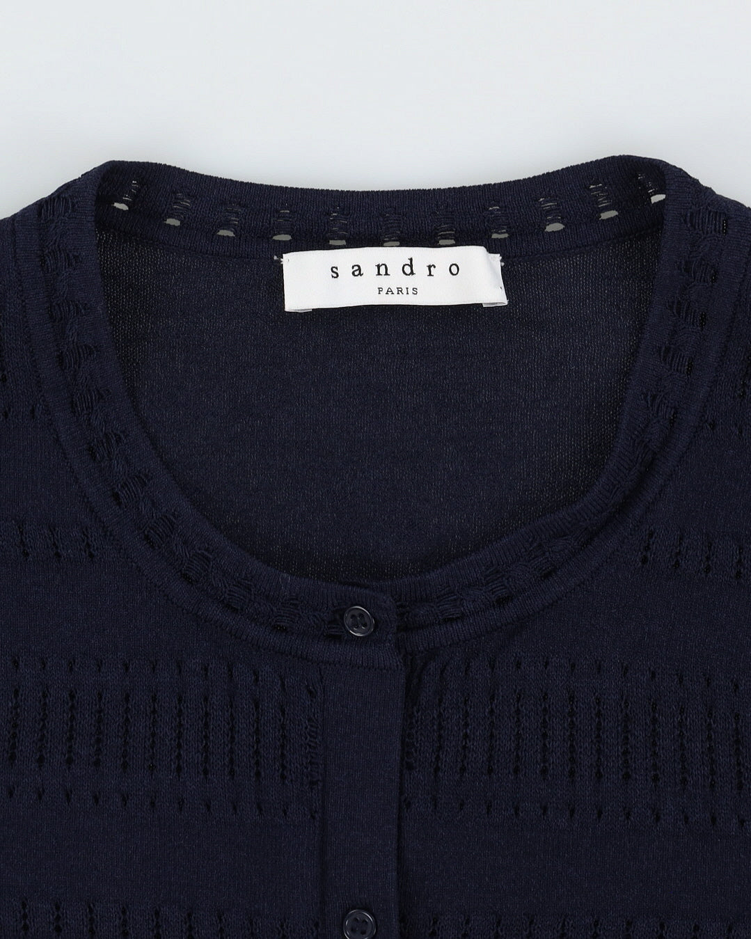 Sandro Paris Blue Lace Knitted Cardigan - XXS