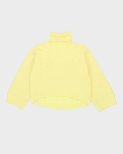 Yellow Roll Neck Cropped Box Jumper - S / M