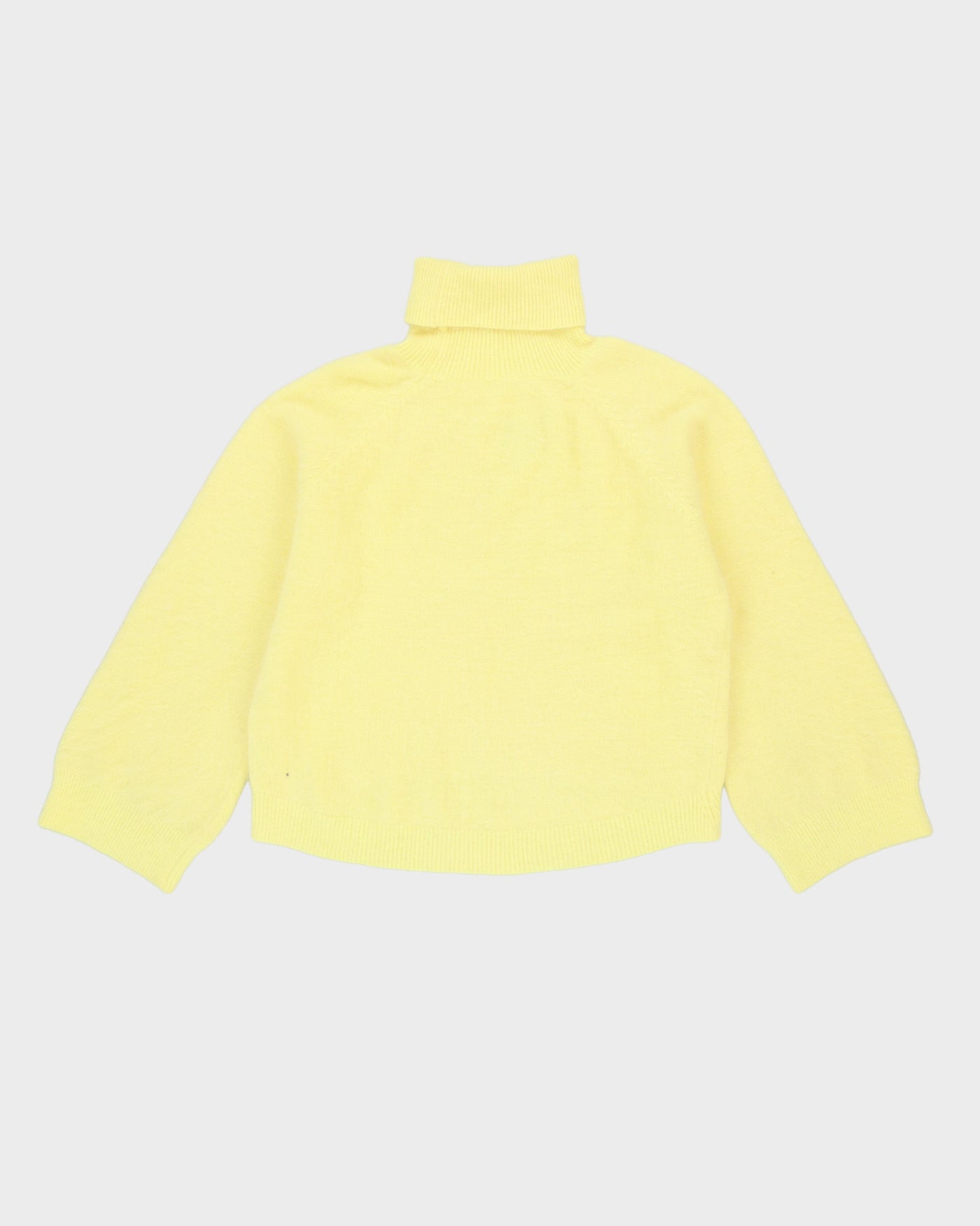 Yellow Roll Neck Cropped Box Jumper - S / M