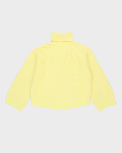 Yellow Roll Neck Cropped Box Jumper - S / M