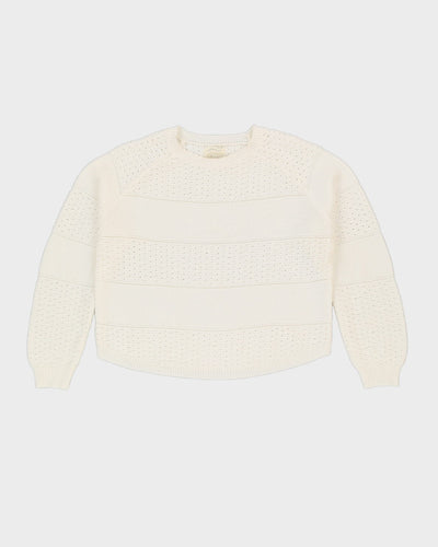 Naf Naf White Knitted Jumper - S