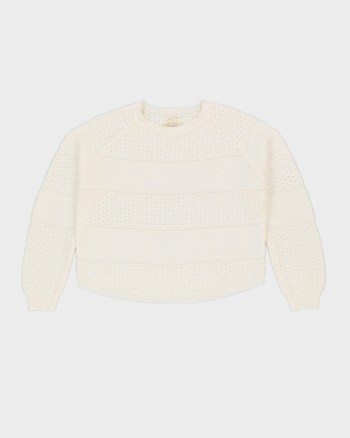 Naf Naf White Knitted Jumper - S