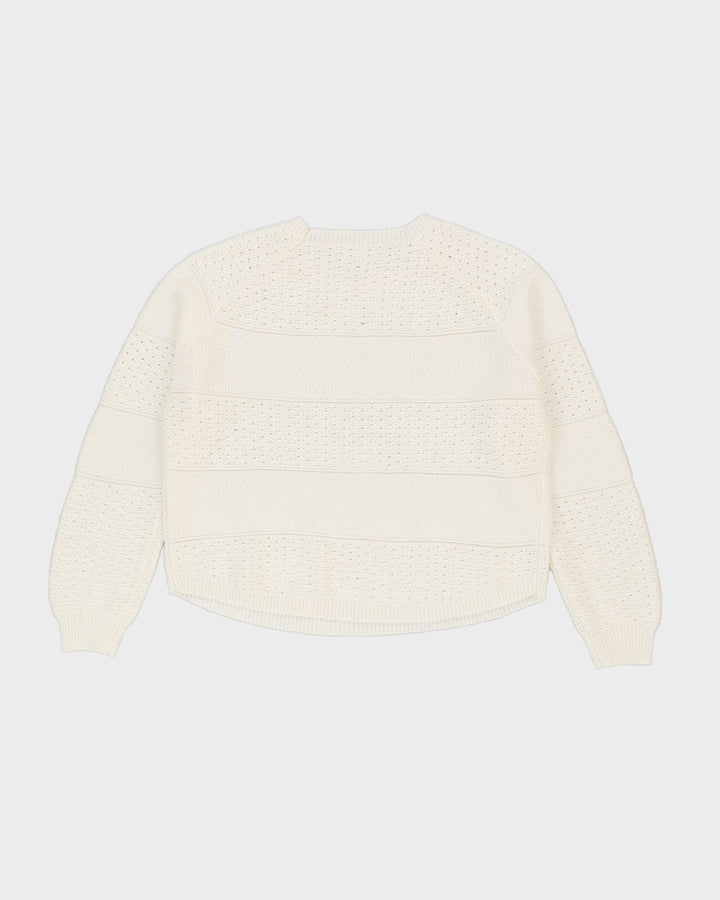 Naf Naf White Knitted Jumper - S