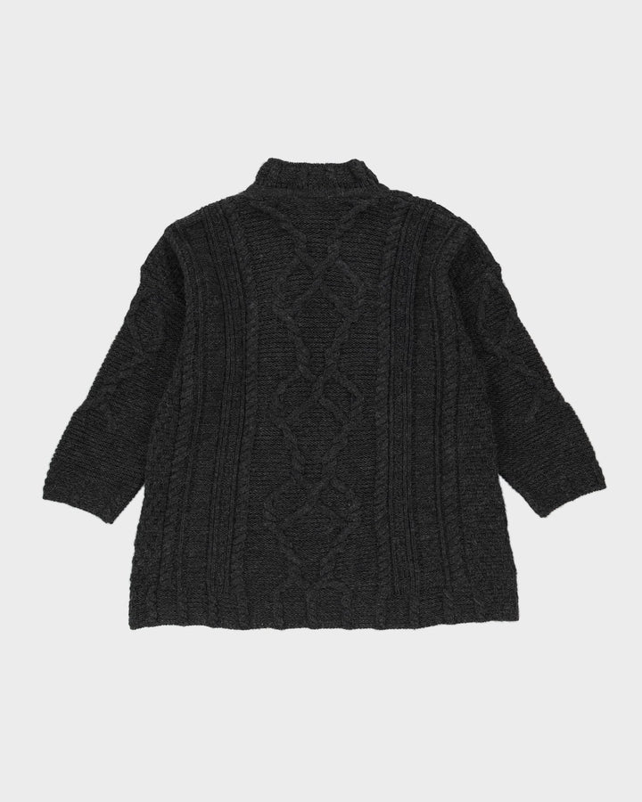 Irish Grey Wool Knitted Jumper - L