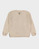 Beige With Flying Ducks Knitted Jumper -M