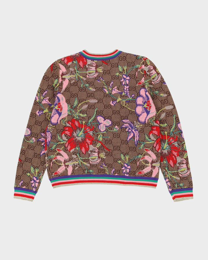 Gucci Logo Patterned Knitted Jumper - M