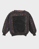 1990s Grey With Leather Patches Knitted Jumper - L