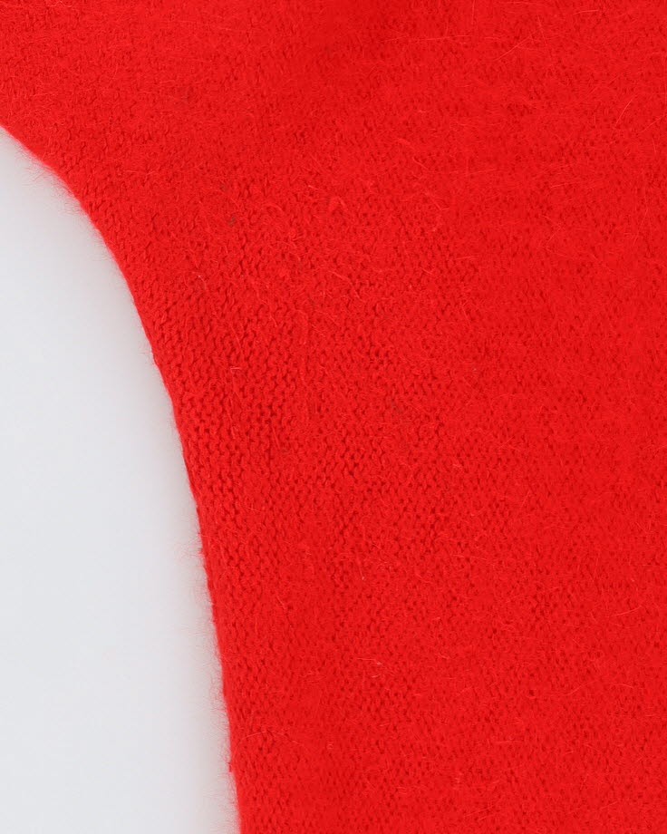 00s Red Beaded Angora Knitted Jumper - M
