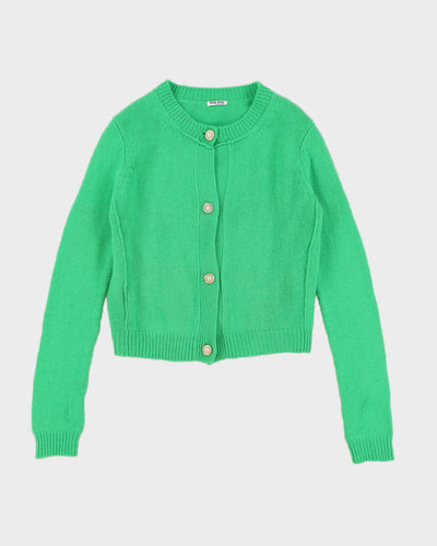 Miu Miu Green Cashmere Knitted Cardigan - S