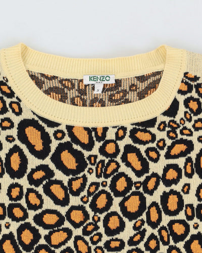 Kenzo Leopard Patterned Knitted Jumper - M