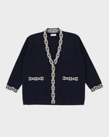 Sandro Paris Blue Patterned Knitted Cardigan - M