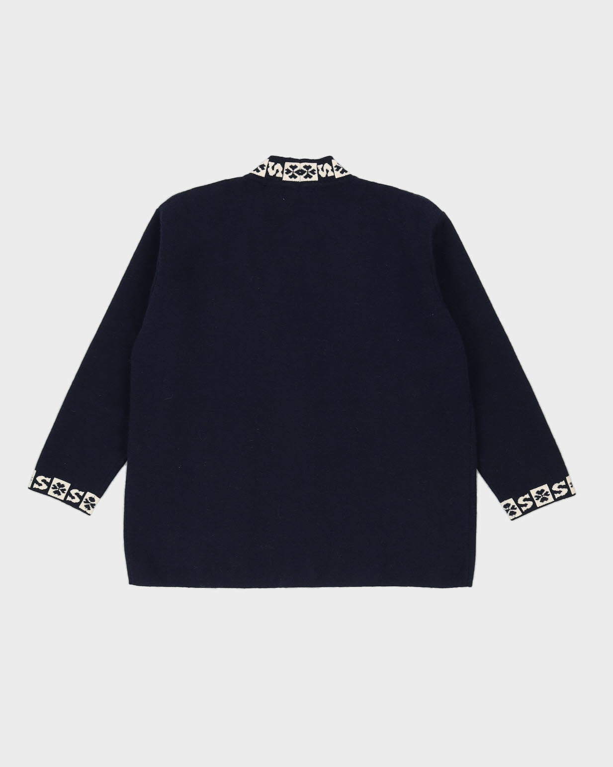 Sandro Paris Blue Patterned Knitted Cardigan - M