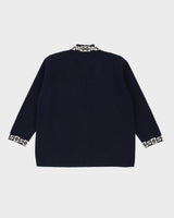 Sandro Paris Blue Patterned Knitted Cardigan - M