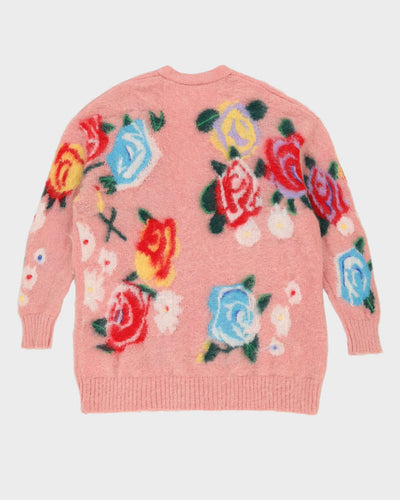 Miu Miu Pink Floral Knitted Cardigan - L