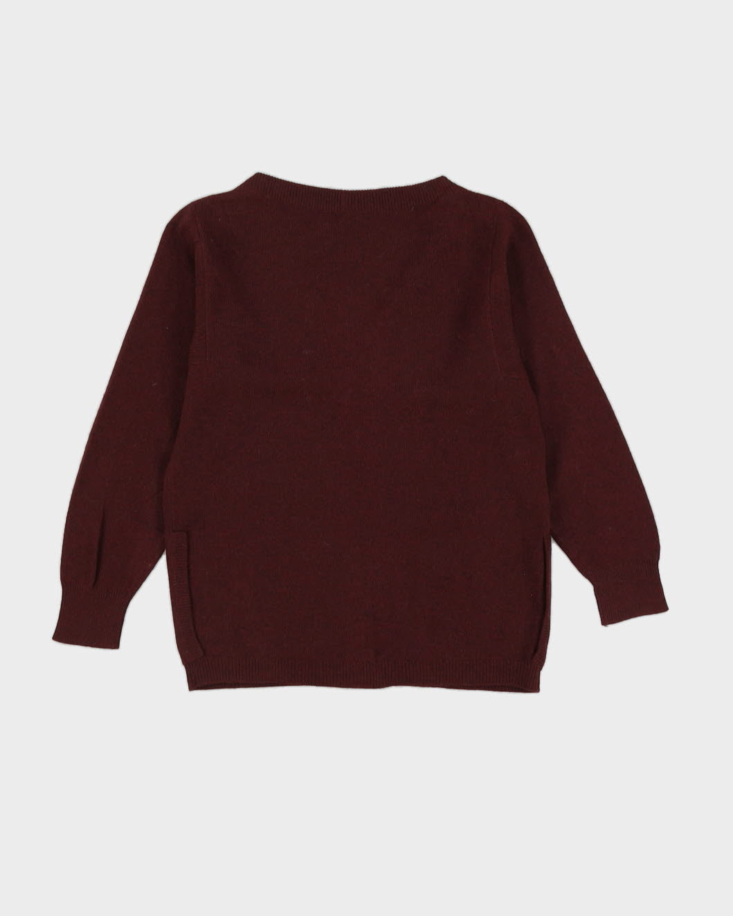 Vintage 1960s Ballantyne Burgundy Cashmere Cardigan - S