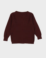 Vintage 1960s Ballantyne Burgundy Cashmere Cardigan - S