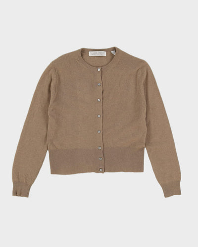 Beige Cashmere Knitted Cardigan - S