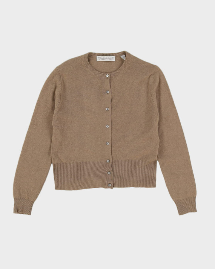 Beige Cashmere Knitted Cardigan - S