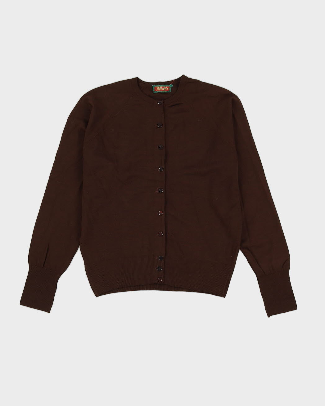 Vintage 1970s Brown Knitted Cardigan - S