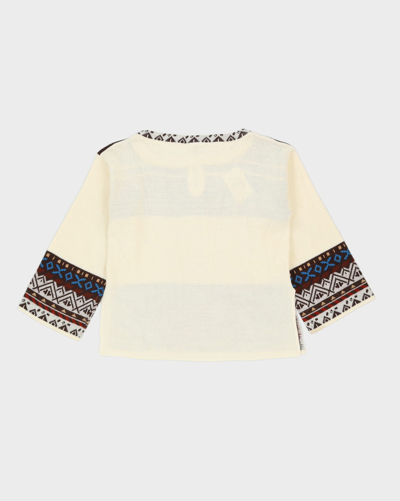 Vintage 1970s Patterned Knitted Jumper - S