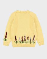 Yellow Patterned Hand-Knitted Jumper - M