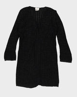 Black And Silver Long Cardigan - L