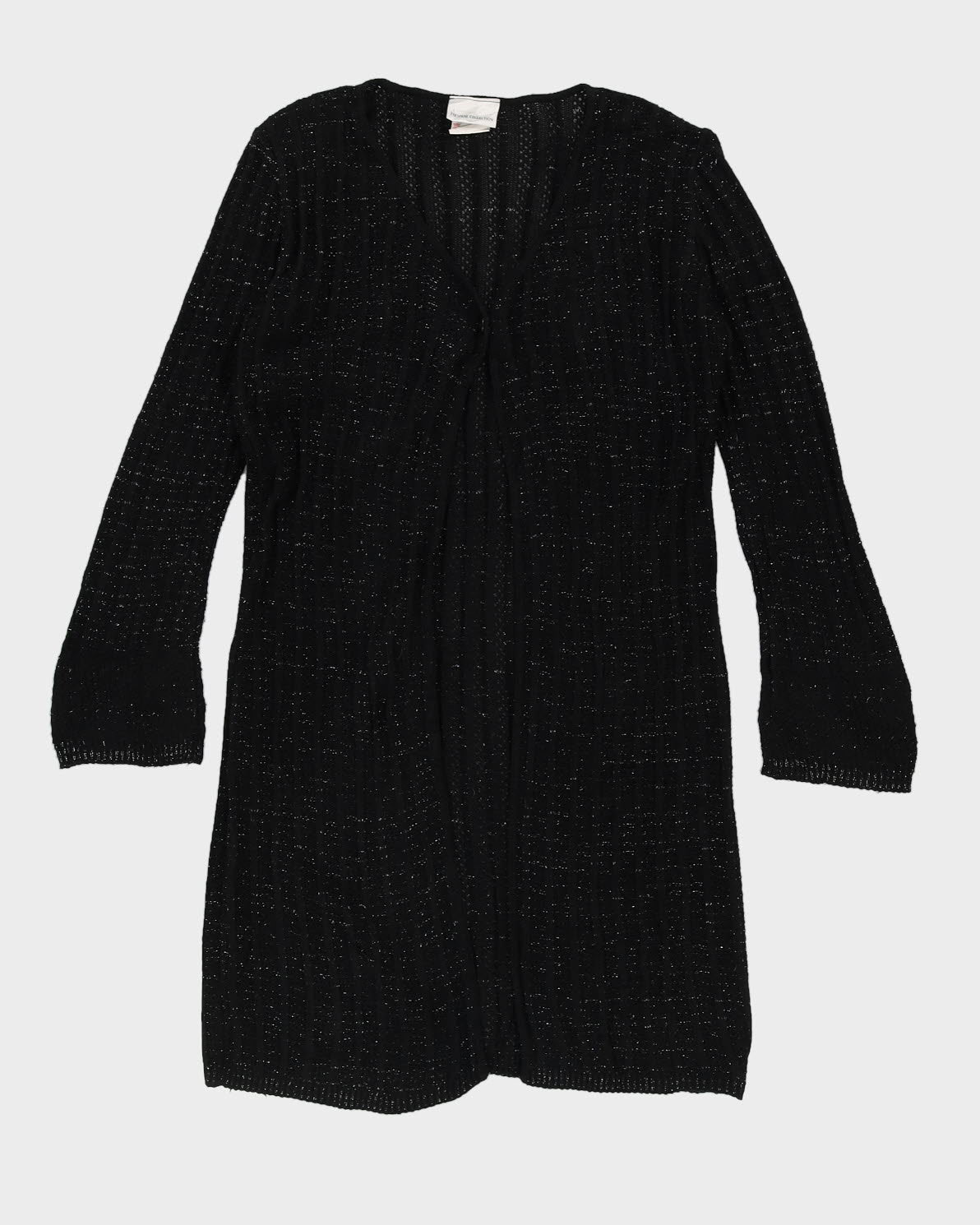 Black And Silver Long Cardigan - L