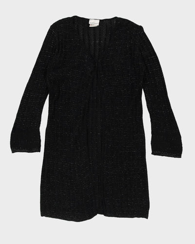 Black And Silver Long Cardigan - L