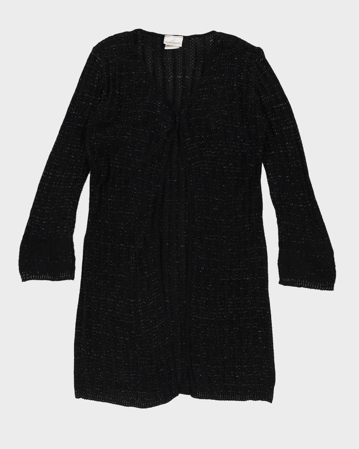 Black And Silver Long Cardigan - L