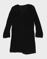 Black And Silver Long Cardigan - L