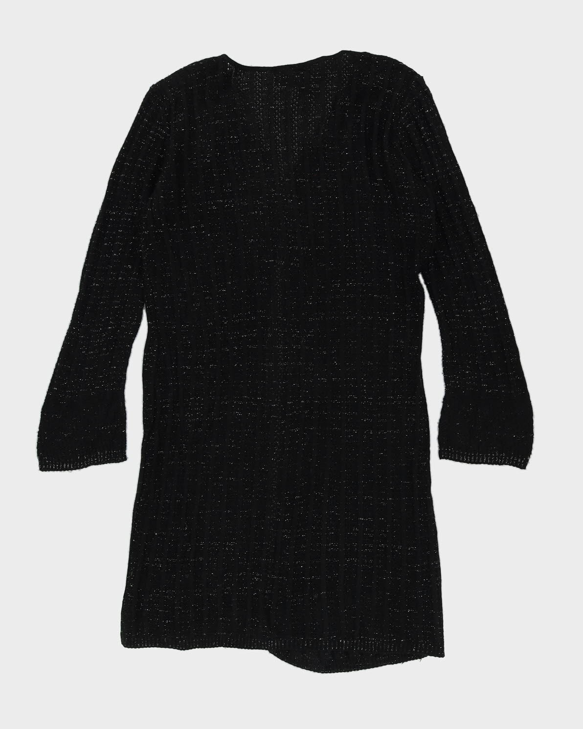 Black And Silver Long Cardigan - L