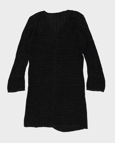 Black And Silver Long Cardigan - L