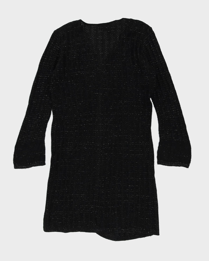 Black And Silver Long Cardigan - L