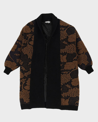 Black And Brown Patterned Cardigan - L / XL