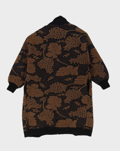 Black And Brown Patterned Cardigan - L / XL