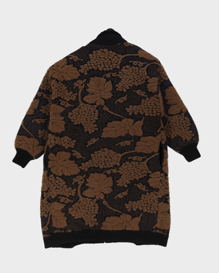 Black And Brown Patterned Cardigan - L / XL