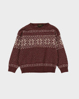 Eddie Bauer Burgundy Patterned Knitted Jumper- S