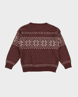 Eddie Bauer Burgundy Patterned Knitted Jumper- S