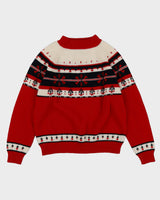 JC Penney Red Knitted Ski Jumper- M