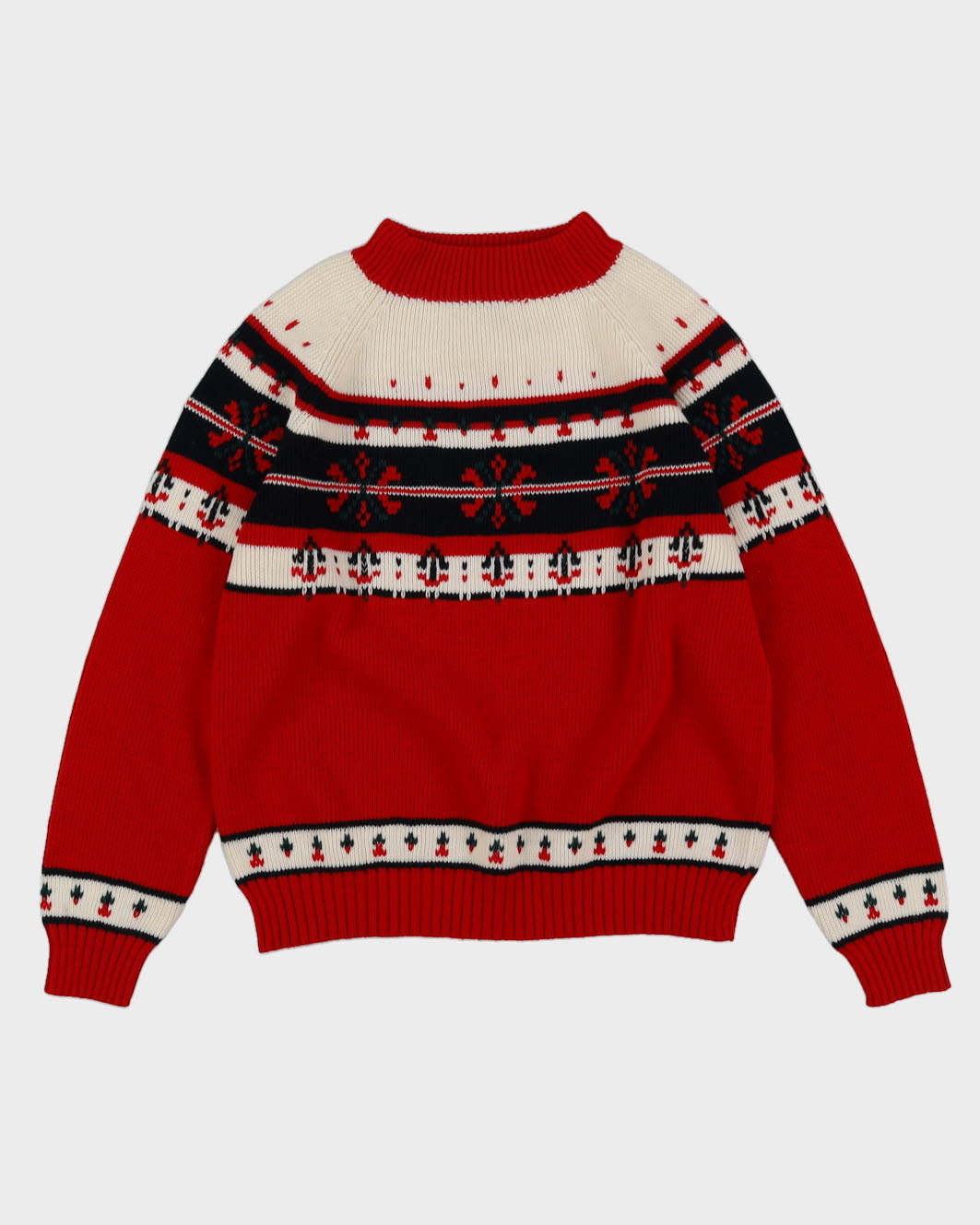 JC Penney Red Knitted Ski Jumper- M